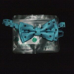 Retreez Junior Bow Tie  Turquoise with Navy Blue Stars Adjustable size 4-7 years